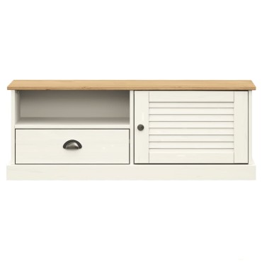 vidaXL Έπιπλο Τηλεόρασης VIGO Λευκό 106x40x40cm Μασίφ Ξύλο Πεύκου