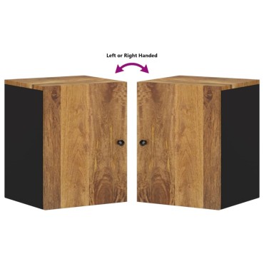 vidaXL Ντουλάπι Μπάνιου Επιτοίχιο 38x33x48cm από Μασίφ Ξύλο Μάνγκο