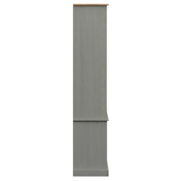 vidaXL Βιτρίνα VIGO Γκρι 85x35x170cm από Μασίφ Ξύλο Πεύκου 1 τεμ.