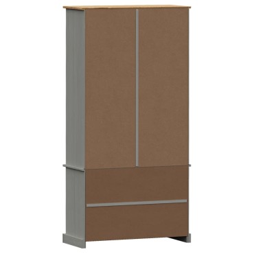 vidaXL Βιτρίνα VIGO Γκρι 85x35x170cm από Μασίφ Ξύλο Πεύκου 1 τεμ.