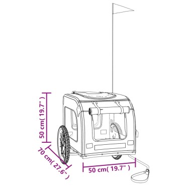 vidaXL Τρέιλερ Ποδηλάτου Κατοικίδιων Μπλε/Γκρι Ύφασμα Oxford/Σίδηρος