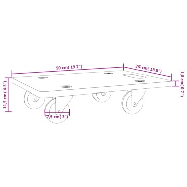 vidaXL Τρέιλερ Μεταφοράς 2 Τεμ. Ορθογώνια 50x35x11,5 εκ. 250 κ.