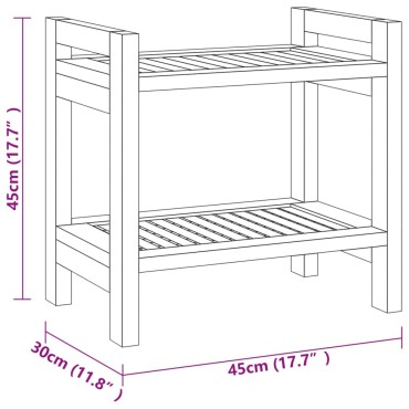 vidaXL Τραπέζι Βοηθητικό Μπάνιου 45 x 30 x 45 εκ. από Μασίφ Ξύλο Teak