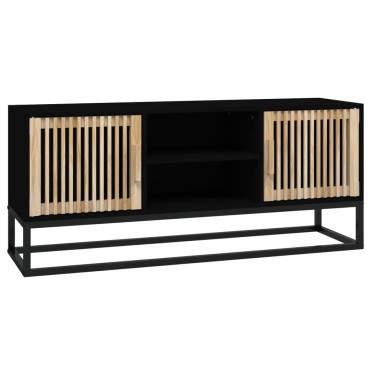 vidaXL Έπιπλο Τηλεόρασης Μαύρο 105x30x45cm Επεξεργασμένο Ξύλο/Σίδερο