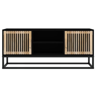 vidaXL Έπιπλο Τηλεόρασης Μαύρο 105x30x45cm Επεξεργασμένο Ξύλο/Σίδερο