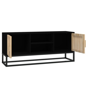 vidaXL Έπιπλο Τηλεόρασης Μαύρο 105x30x45cm Επεξεργασμένο Ξύλο/Σίδερο