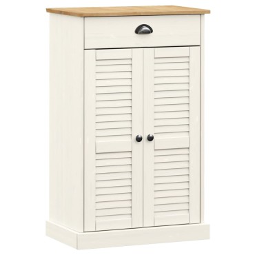 vidaXL Παπουτσοθήκη Λευκή VIGO 60x35x96cm από Μασίφ Ξύλο Πεύκου