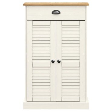 vidaXL Παπουτσοθήκη Λευκή VIGO 60x35x96cm από Μασίφ Ξύλο Πεύκου