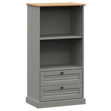 vidaXL Βιβλιοθήκη VIGO Γκρι 60x35x114,5cm από Μασίφ Ξύλο Πεύκου 1 τεμ.