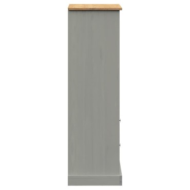 vidaXL Βιβλιοθήκη VIGO Γκρι 60x35x114,5cm από Μασίφ Ξύλο Πεύκου 1 τεμ.