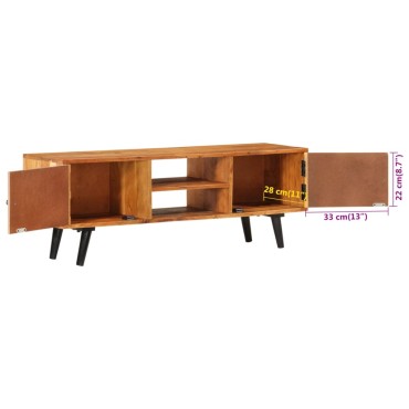 vidaXL Έπιπλο Τηλεόρασης με Πόρτες 112x30x40cm Μασίφ Ακακία/Μέταλλο