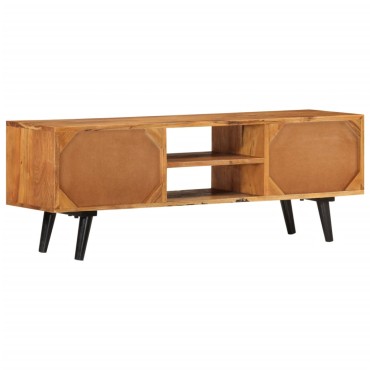vidaXL Έπιπλο Τηλεόρασης με Πόρτες 112x30x40cm Μασίφ Ακακία/Μέταλλο