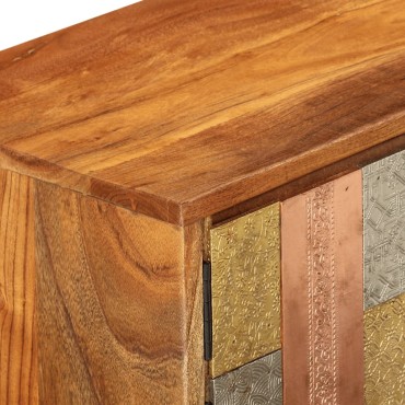 vidaXL Έπιπλο Τηλεόρασης με Πόρτες 112x30x40cm Μασίφ Ακακία/Μέταλλο