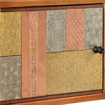 vidaXL Έπιπλο Τηλεόρασης με Πόρτες 112x30x40cm Μασίφ Ακακία/Μέταλλο