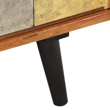 vidaXL Έπιπλο Τηλεόρασης με Πόρτες 112x30x40cm Μασίφ Ακακία/Μέταλλο