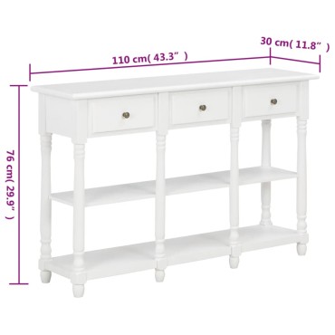 vidaXL Τραπέζι Κονσόλα Λευκό 110x30x76cm από Επεξεργασμένο Ξύλο