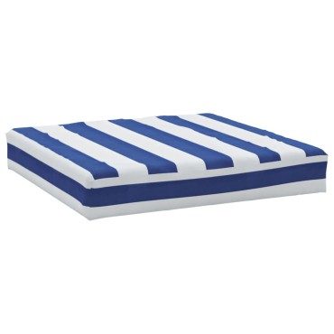 vidaXL Μαξιλάρι Παλέτας Μπλε & Λευκό Ριγέ 60x60x8cm Ύφασμα Oxford