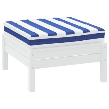 vidaXL Μαξιλάρι Παλέτας Μπλε & Λευκό Ριγέ 60x60x8cm Ύφασμα Oxford