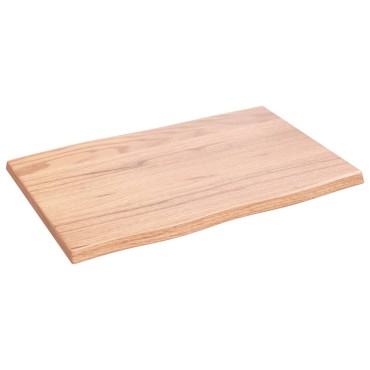vidaXL Επιφ Τραπεζιού Αν Καφέ 60x40x2cm Επ Μασίφ Ξύλο Δρυός Live Edge 1 τεμ.