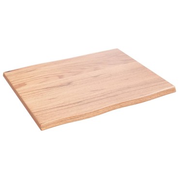 vidaXL Επιφ Τραπεζιού Αν Καφέ 60x50x2cm Επ Μασίφ Ξύλο Δρυός Live Edge 1 τεμ.
