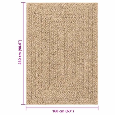 vidaXL Χαλί ZIZUR Όψη Γιούτας Εσωτ. & Εξωτ. Χώρου 160x230cm