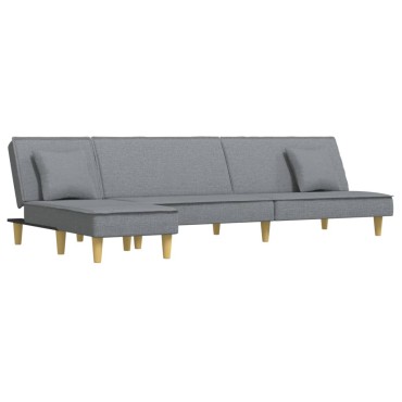 vidaXL Καναπές Κρεβάτι Γωνιακός Αν. Γκρι 255x140x70cm Υφασμάτινος 1 τεμ.