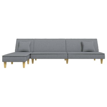 vidaXL Καναπές Κρεβάτι Γωνιακός Αν. Γκρι 255x140x70cm Υφασμάτινος 1 τεμ.