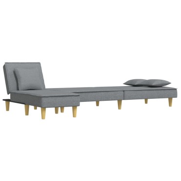vidaXL Καναπές Κρεβάτι Γωνιακός Αν. Γκρι 255x140x70cm Υφασμάτινος 1 τεμ.