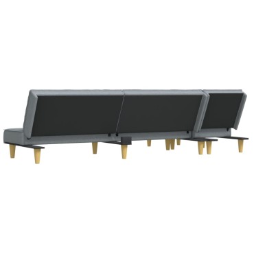 vidaXL Καναπές Κρεβάτι Γωνιακός Αν. Γκρι 255x140x70cm Υφασμάτινος 1 τεμ.