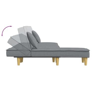 vidaXL Καναπές Κρεβάτι Γωνιακός Αν. Γκρι 255x140x70cm Υφασμάτινος 1 τεμ.