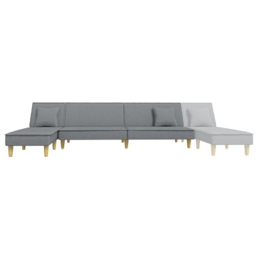 vidaXL Καναπές Κρεβάτι Γωνιακός Αν. Γκρι 255x140x70cm Υφασμάτινος 1 τεμ.