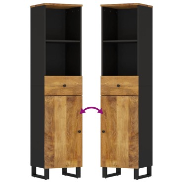 vidaXL Ντουλάπι Μπάνιου 38x33x160cm από Μασίφ Ξύλο Μάνγκο