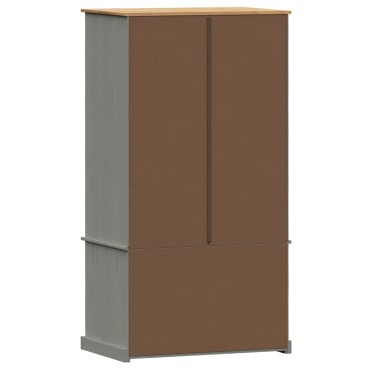 vidaXL Ντουλάπα VIGO Γκρι 90x55x170cm από Μασίφ Ξύλο Πεύκου 1 τεμ.