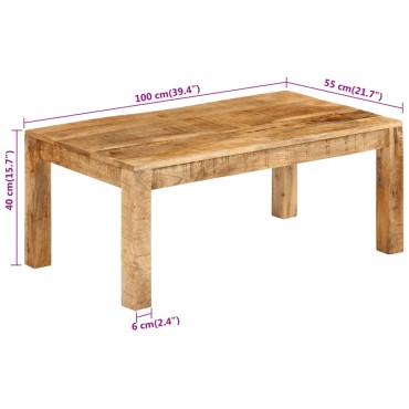 vidaXL Τραπεζάκι Σαλονιού 100x55x40cm από Μασίφ Ξύλο Μάνγκο 1 τεμ.