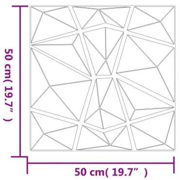 vidaXL Πάνελ Τοίχου 48 τεμ. Σχ. Διαμάντι Γκρι 50x50 εκ. 12 μ² από XPS