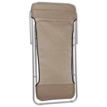 vidaXL Καρέκλες Παραλίας Πτυσ. 2 τεμ. Taupe Textilene&Ατσάλι με Πούδρα 85x58x83cm