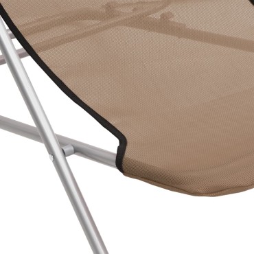 vidaXL Καρέκλες Παραλίας Πτυσ. 2 τεμ. Taupe Textilene&Ατσάλι με Πούδρα 85x58x83cm