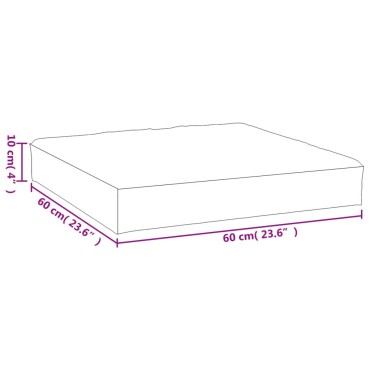 vidaXL Μαξιλάρι Παλέτας Σχέδιο Φύλλων 60x60x8cm από Ύφασμα Oxford