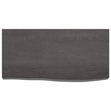 vidaXL Ράφι Τοίχου Σκούρο Καφέ 60x30x(2-6)cm Επεξ. Μασίφ Ξύλο Δρυός 1 τεμ.