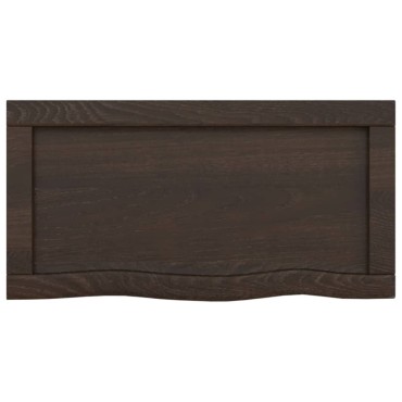 vidaXL Ράφι Τοίχου Σκούρο Καφέ 60x30x(2-6)cm Επεξ. Μασίφ Ξύλο Δρυός 1 τεμ.