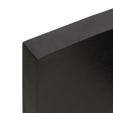 vidaXL Ράφι Τοίχου Σκούρο Καφέ 100x20x6cm Επεξεργ. Μασίφ Ξύλο Δρυός 1 τεμ.