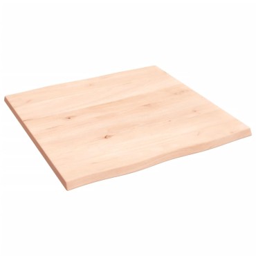 vidaXL Επιφάνεια Τραπεζιού 60x60x2cm Ακατ. Μασίφ Ξύλο Δρυός Live Edge 1 τεμ.