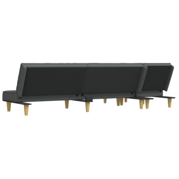 vidaXL Καναπές Κρεβάτι Γωνιακός Σκούρο Γκρι 255x140x70cm Υφασμάτινος 1 τεμ.