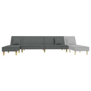 vidaXL Καναπές Κρεβάτι Γωνιακός Σκούρο Γκρι 255x140x70cm Υφασμάτινος 1 τεμ.