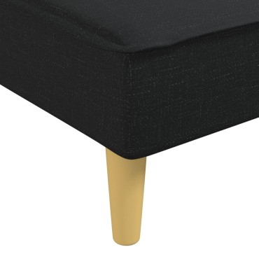 vidaXL Καναπές Κρεβάτι Γωνιακός Μαύρος 255x140x70cm Υφασμάτινος 1 τεμ.