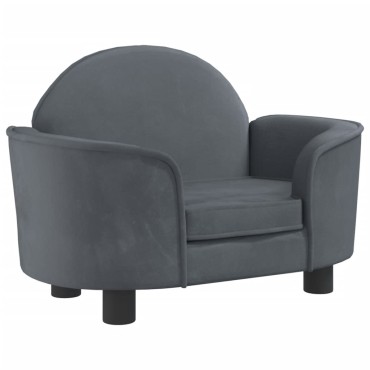 vidaXL Κρεβάτι Σκύλου Σκούρο Γκρι 66 x 40 x 45 εκ. Βελούδινο