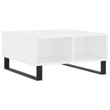 vidaXL Τραπεζάκι Σαλονιού Λευκό 60x60x30cm Επεξεργασμένο Ξύλο 1 τεμ.