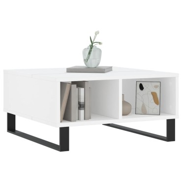 vidaXL Τραπεζάκι Σαλονιού Λευκό 60x60x30cm Επεξεργασμένο Ξύλο 1 τεμ.