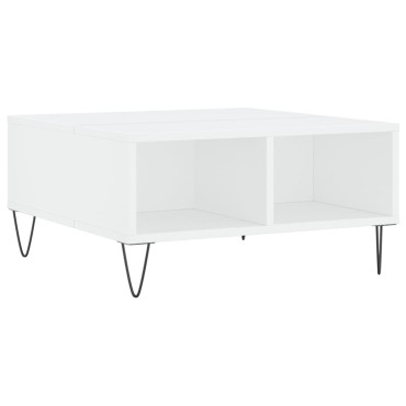 vidaXL Τραπεζάκι Σαλονιού Λευκό 60x60x30cm Επεξεργασμένο Ξύλο 1 τεμ.
