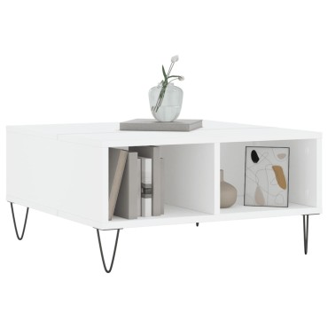 vidaXL Τραπεζάκι Σαλονιού Λευκό 60x60x30cm Επεξεργασμένο Ξύλο 1 τεμ.